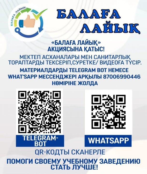 Мониторинг школьных туалетов и столовых «Балаға лайық»